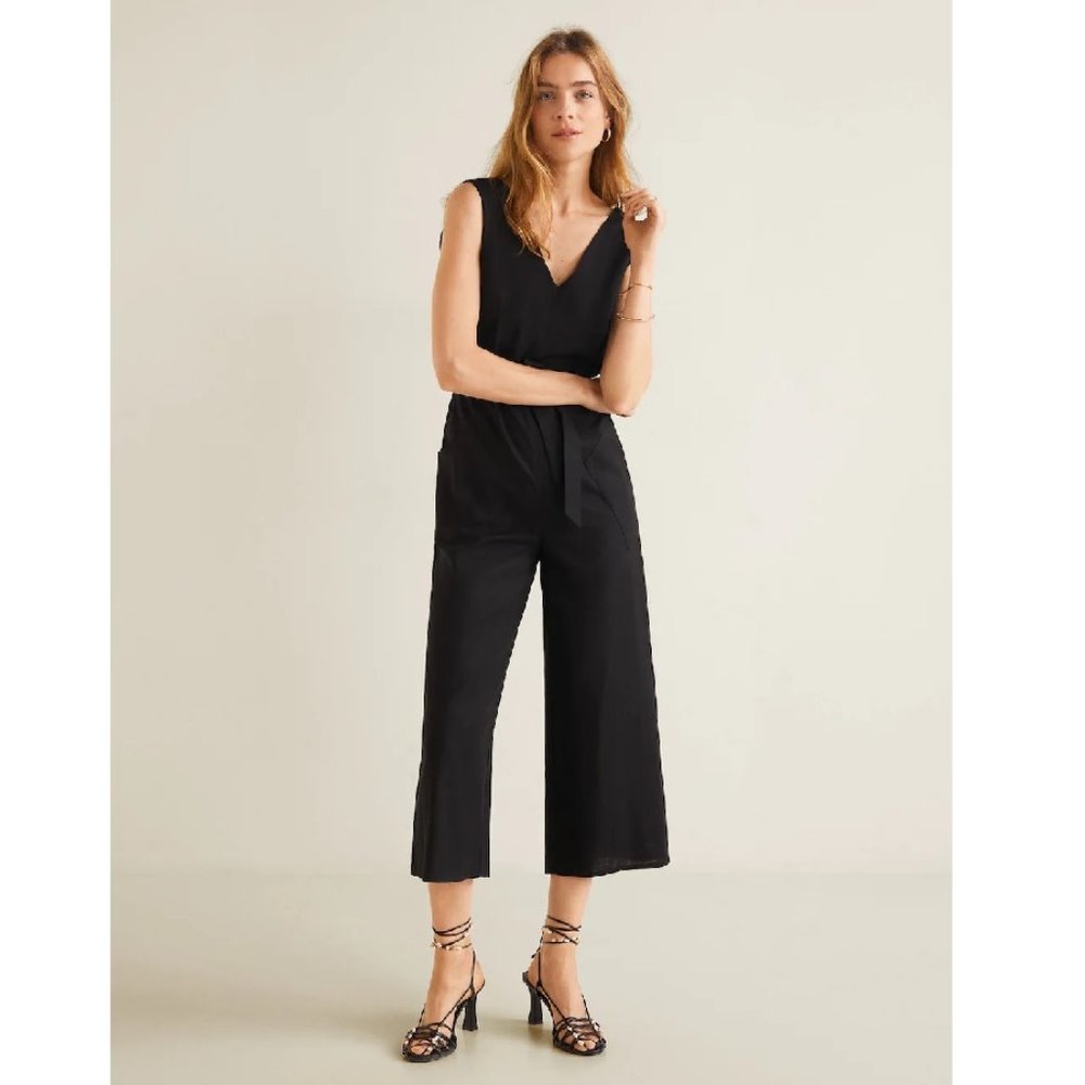 🎁 MANGO linen-blend Jumpsuit nwt